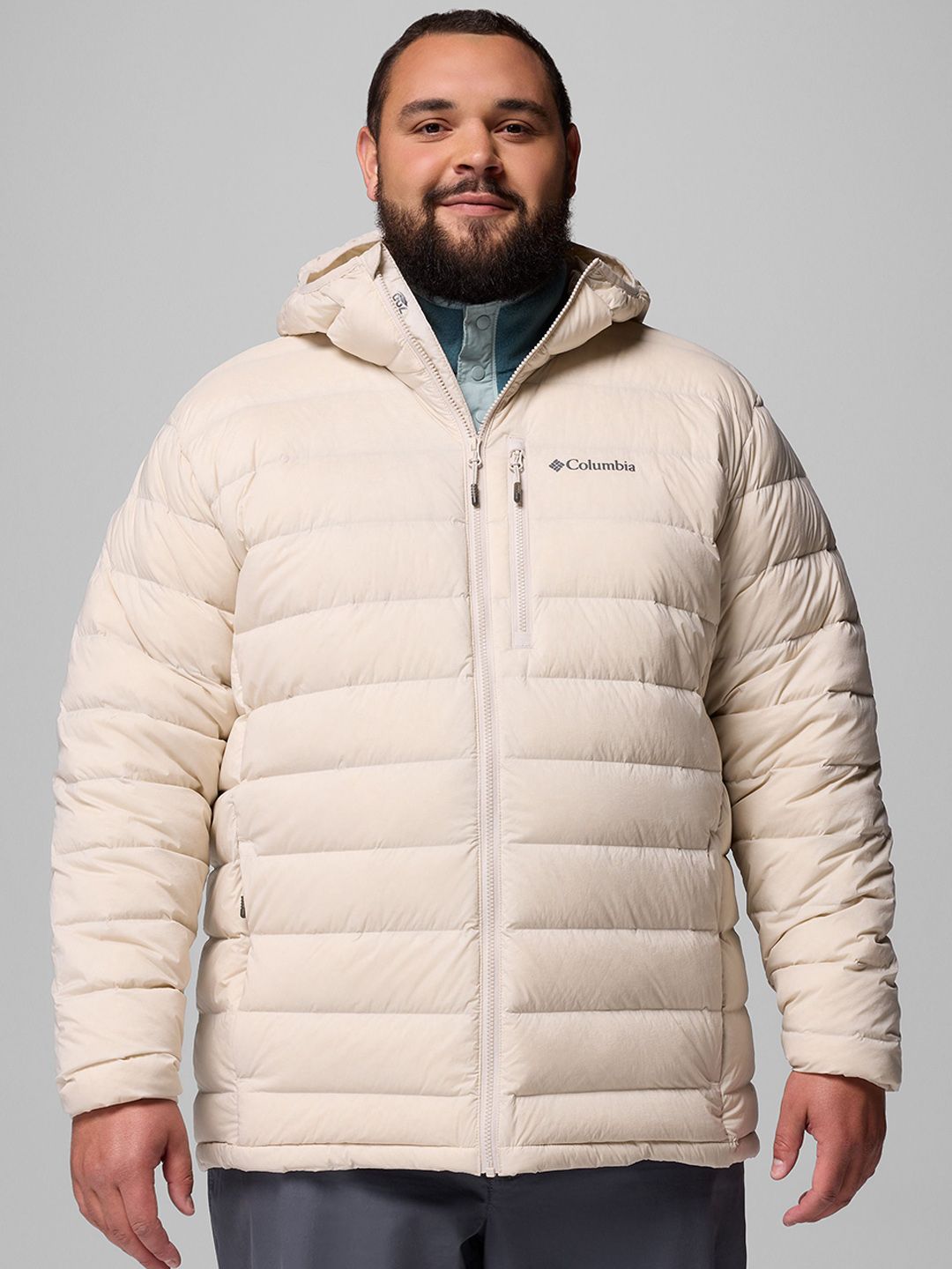 Columbia Men Hooded Solid Lightweight Casual Puffer Jacket