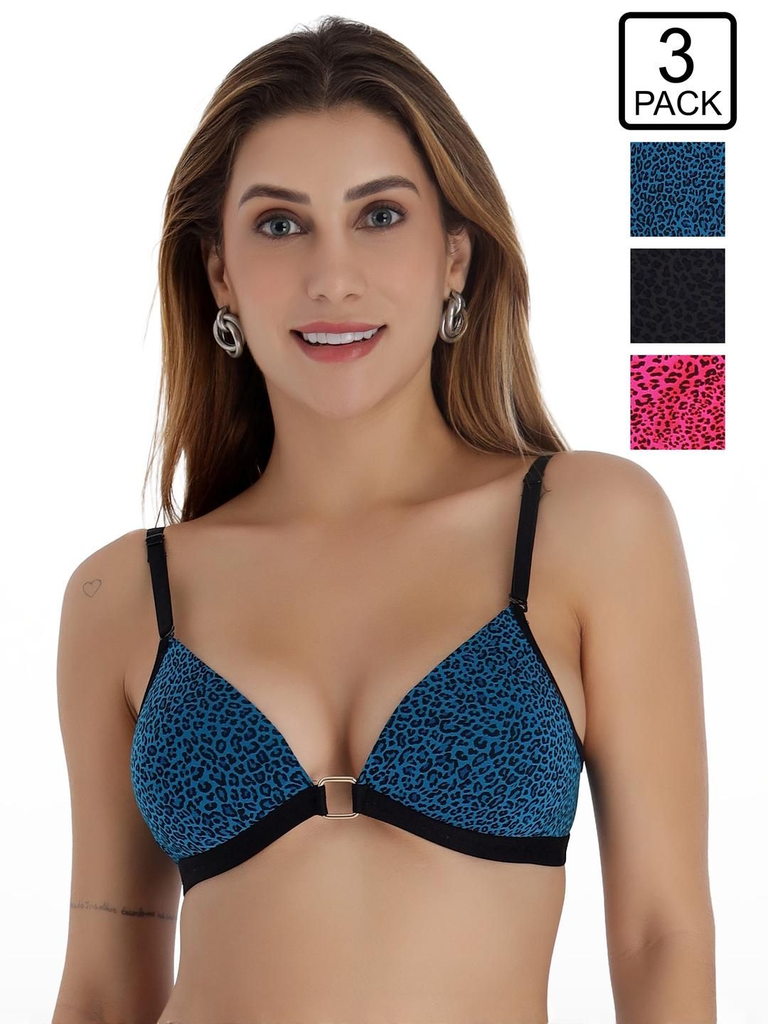 SELFCARE Pink Non-Wired Lycra Plunge Bra