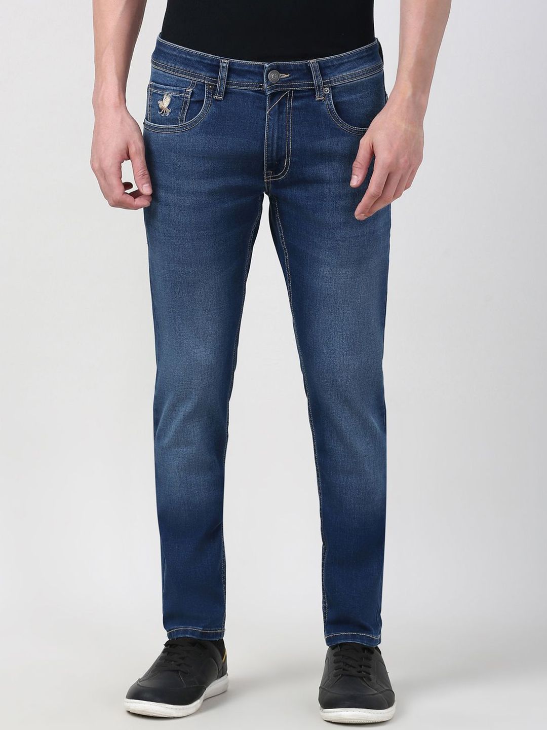 Peter England Casuals Men Skinny Fit Mid-Rise Light Fade Jeans
