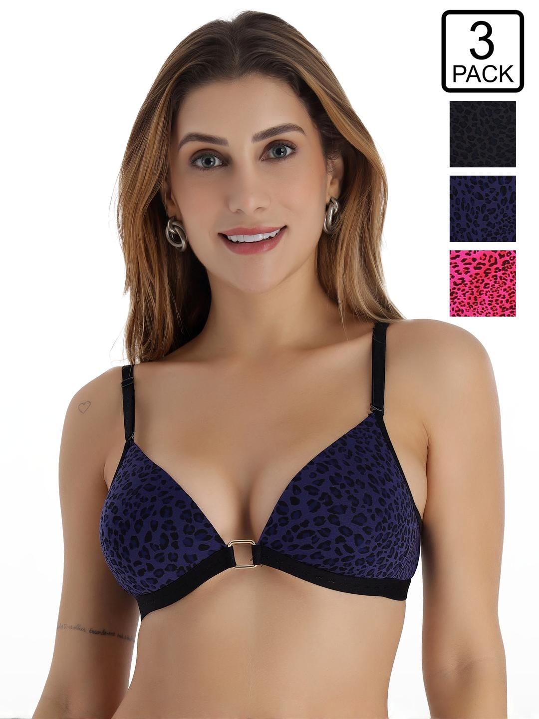 SELFCARE Pink Non-Wired Lycra Plunge Bra