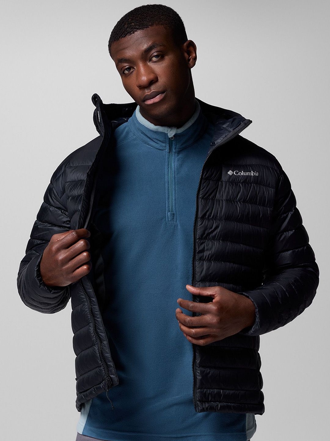 Columbia Men Hooded Solid Lightweight Casual Puffer Jacket