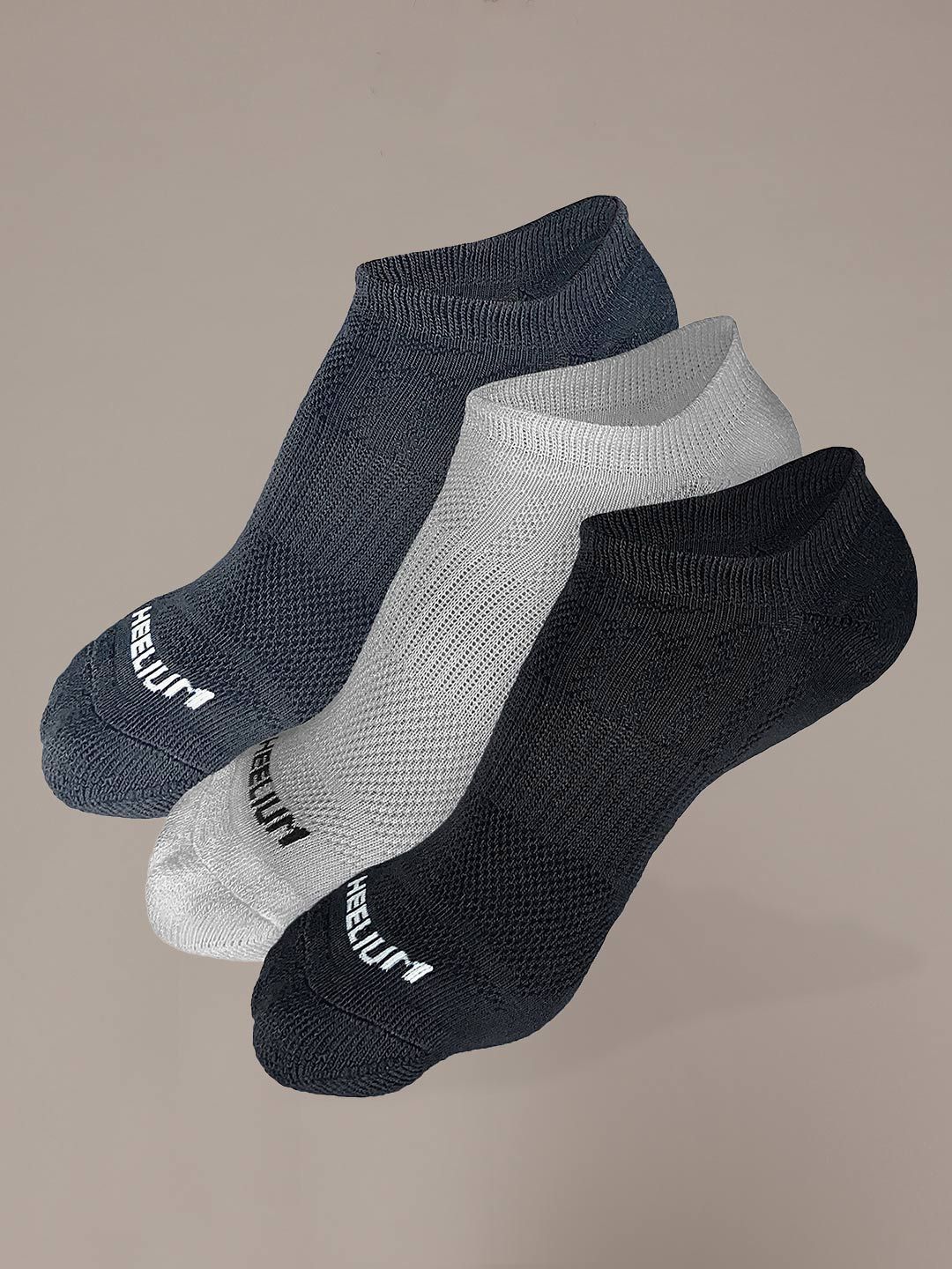 Heelium Men Pack Of 3 Printed Ankle Length Ultra-Soft, Thin & Breathable Socks