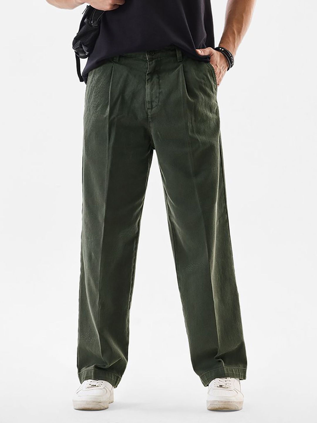 Buy Snitch Men Black Mid-Rise Baggy Trouser - Trousers for Men