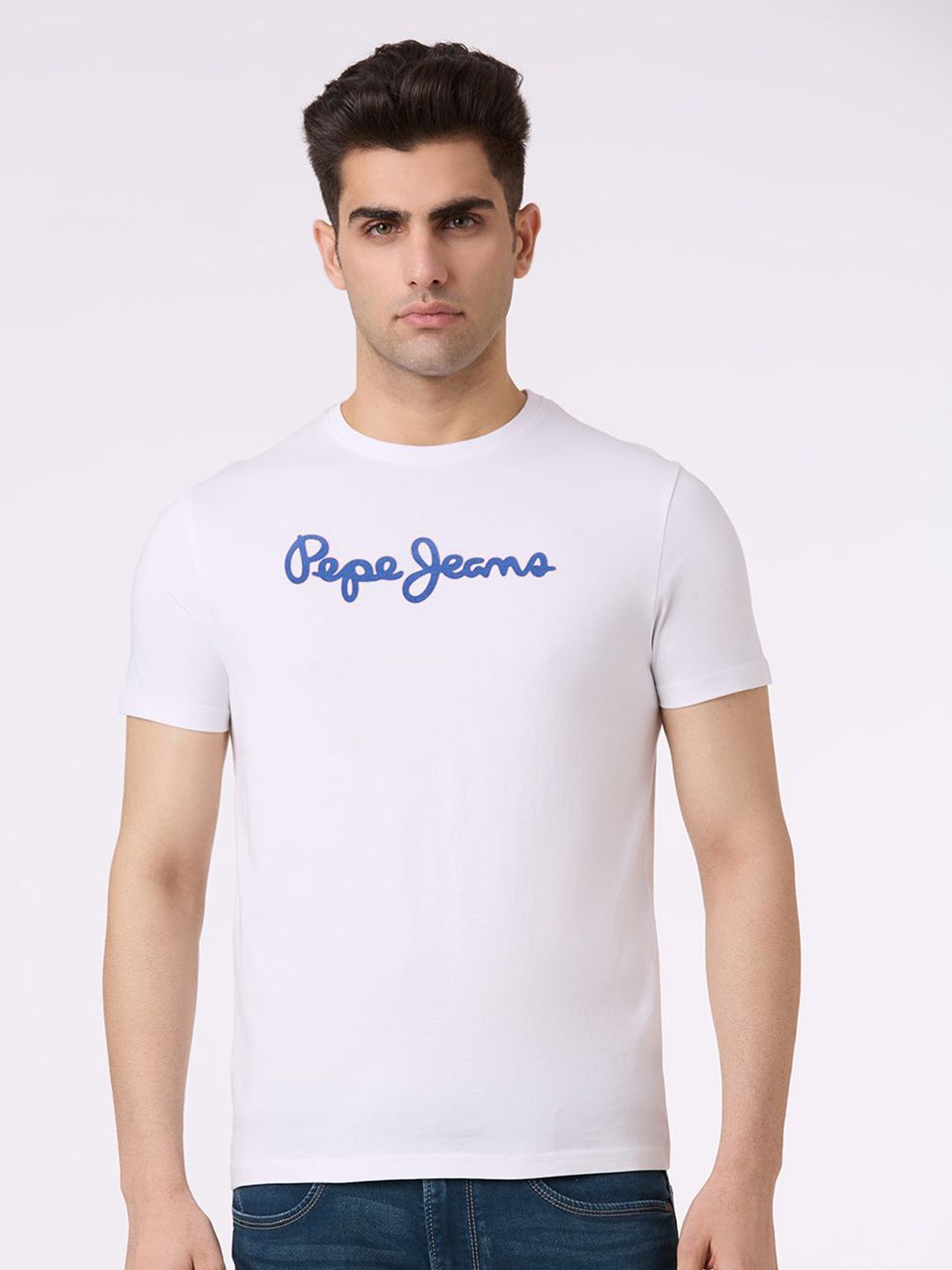 Pepe Jeans Brand Logo Printed Pure Cotton Slim Fit T-shirt