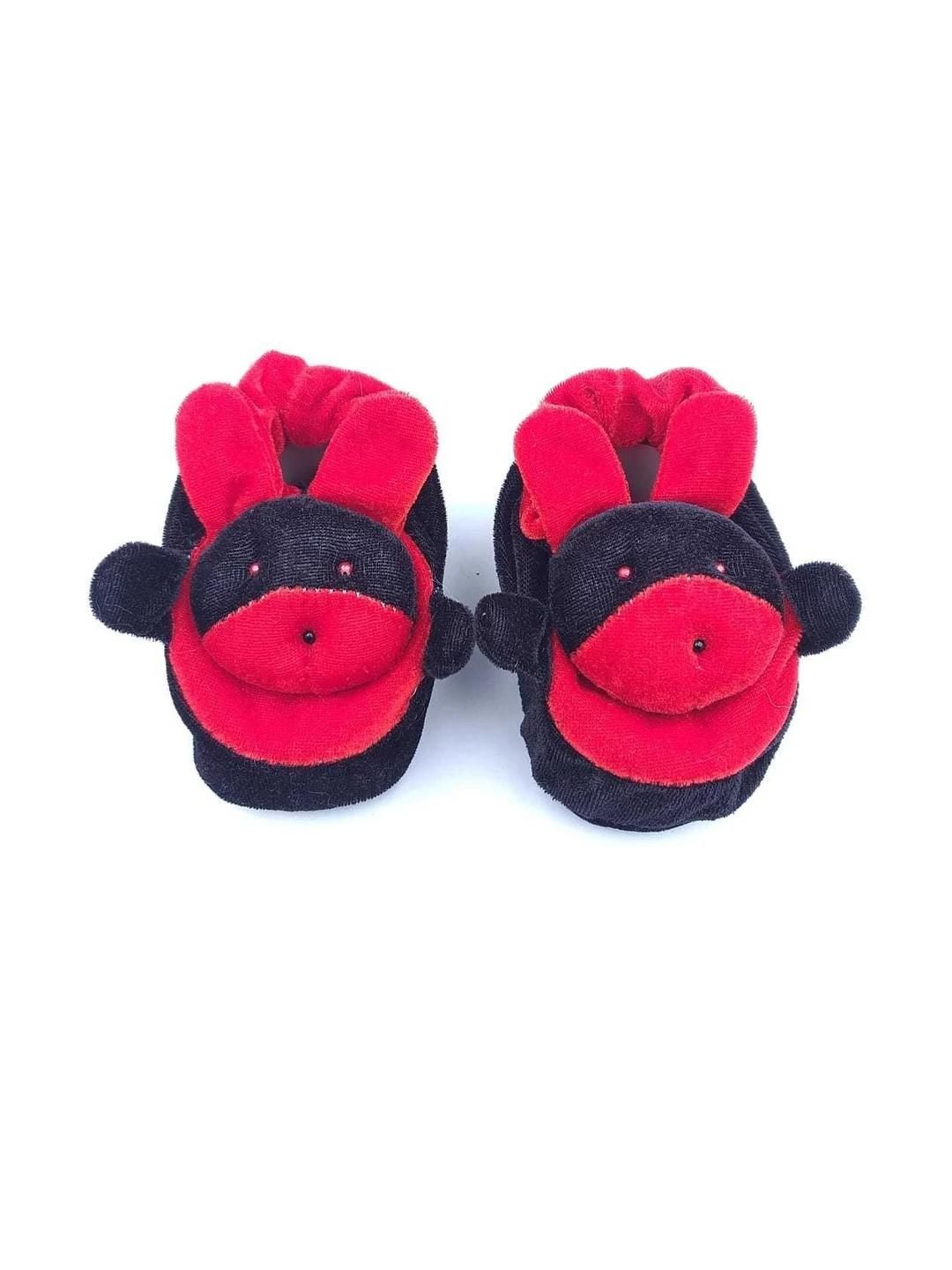 LMN CHILD CARE Kids-Unisex Red Cotton Booties