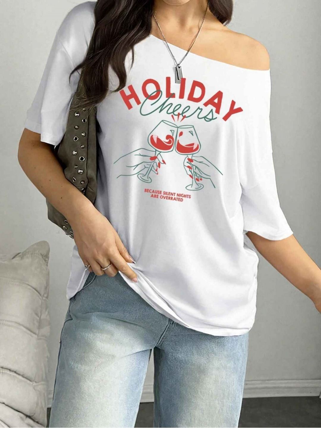 Buy SXV STYLE Women Typography Printed Scoop Neck Cotton Oversized
