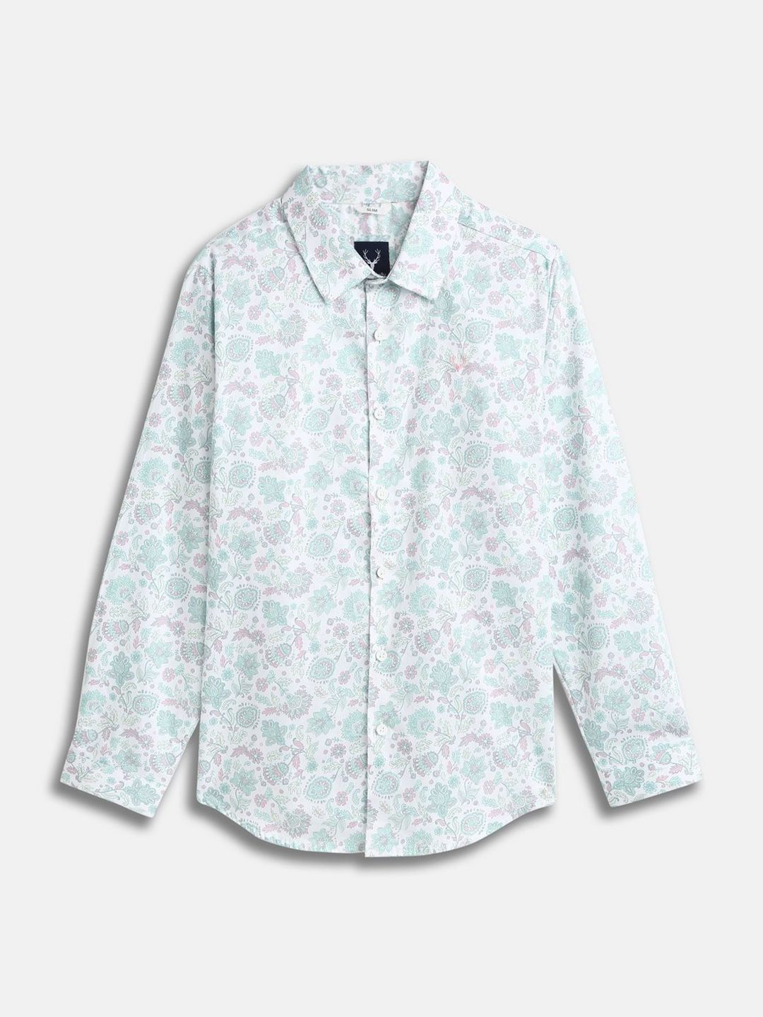 Allen Solly Junior Allen Solly Junior Boys Floral Printed Spread Collar Pure Cotton Casual Shirt