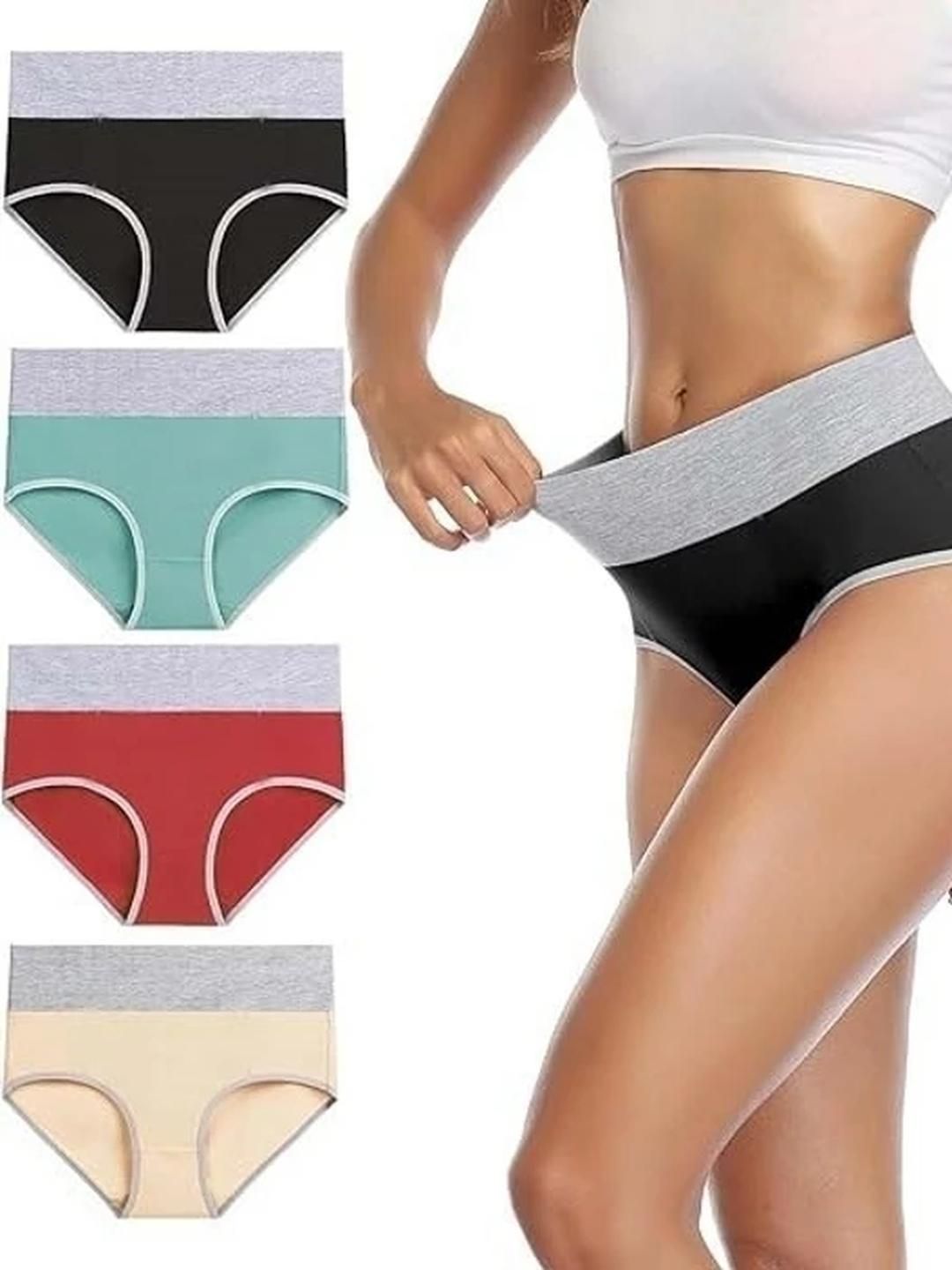 ORLIZEA Set Of 4 Cotton Blend Hipster Briefs
