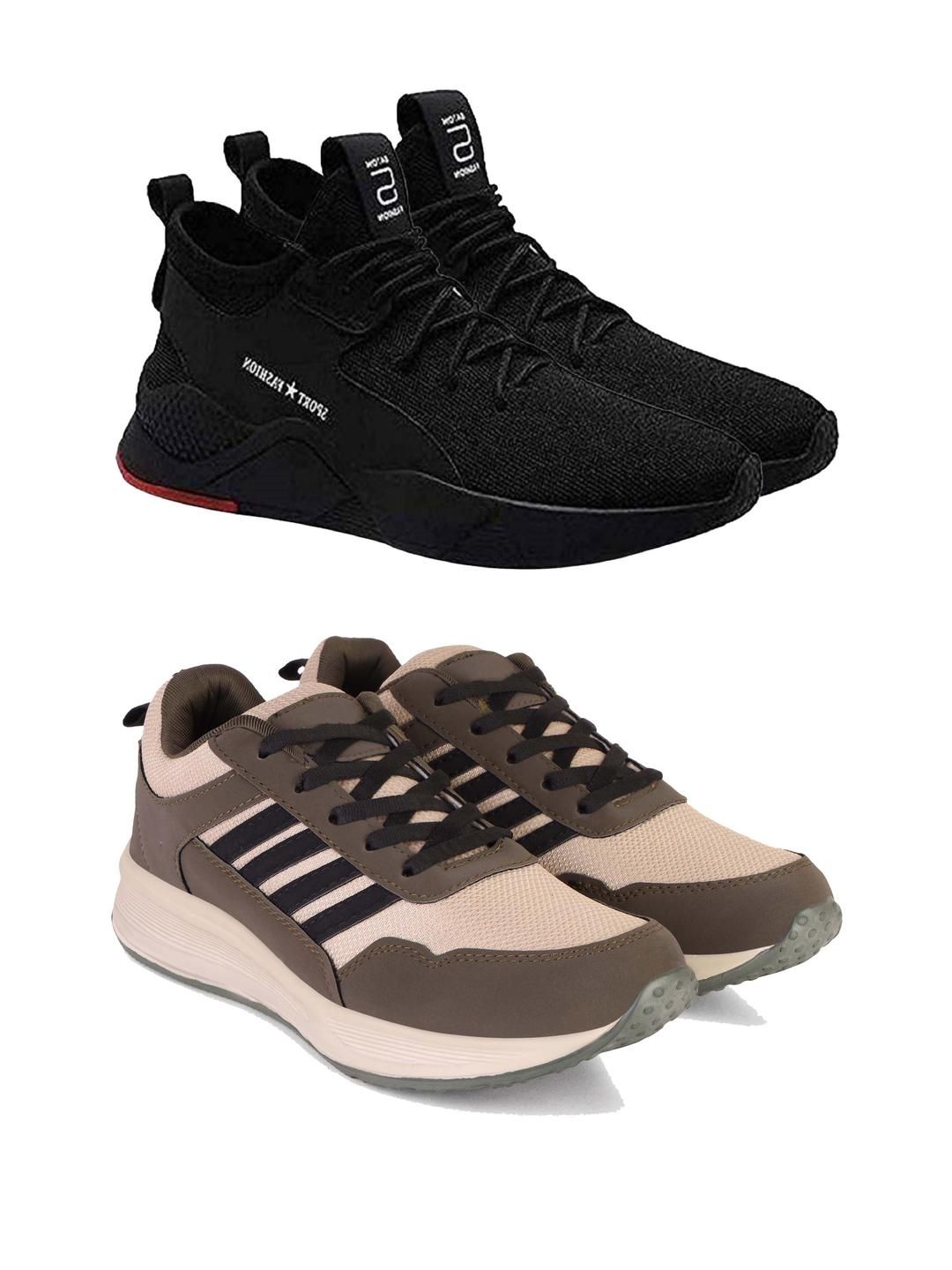 PENNEN Men Pack of 2 Non-Marking Sports Shoes