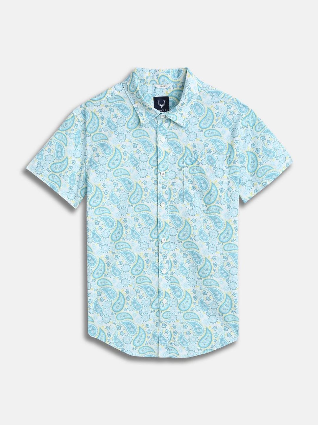 Allen Solly Junior Allen Solly Junior Boys Slim Fit Floral Printed Spread Collar Pure Cotton Shirt