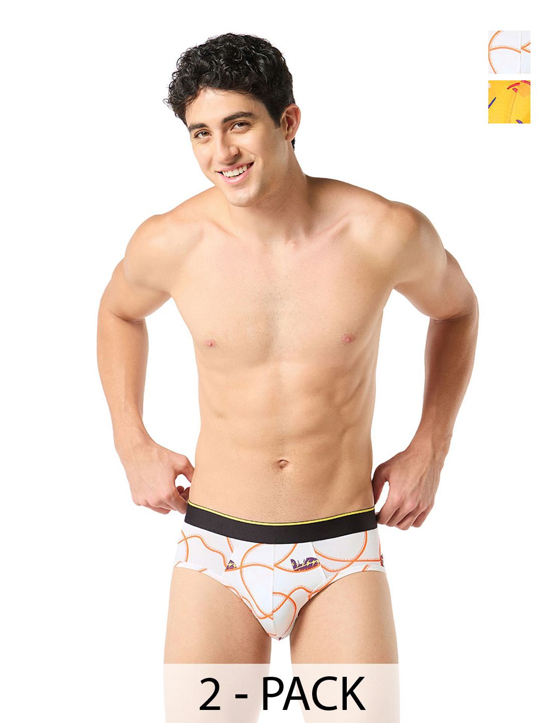 bummer Pack Of 2 Printed Basic Briefs BRBREWHE02S