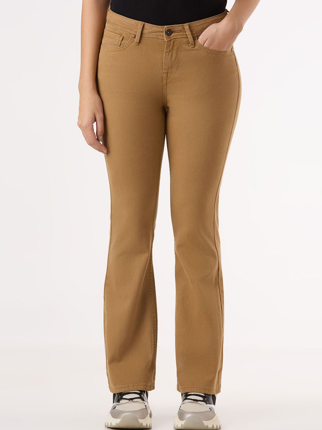 Pepe Jeans Women Flared Mid-Rise Stretchable Jeans