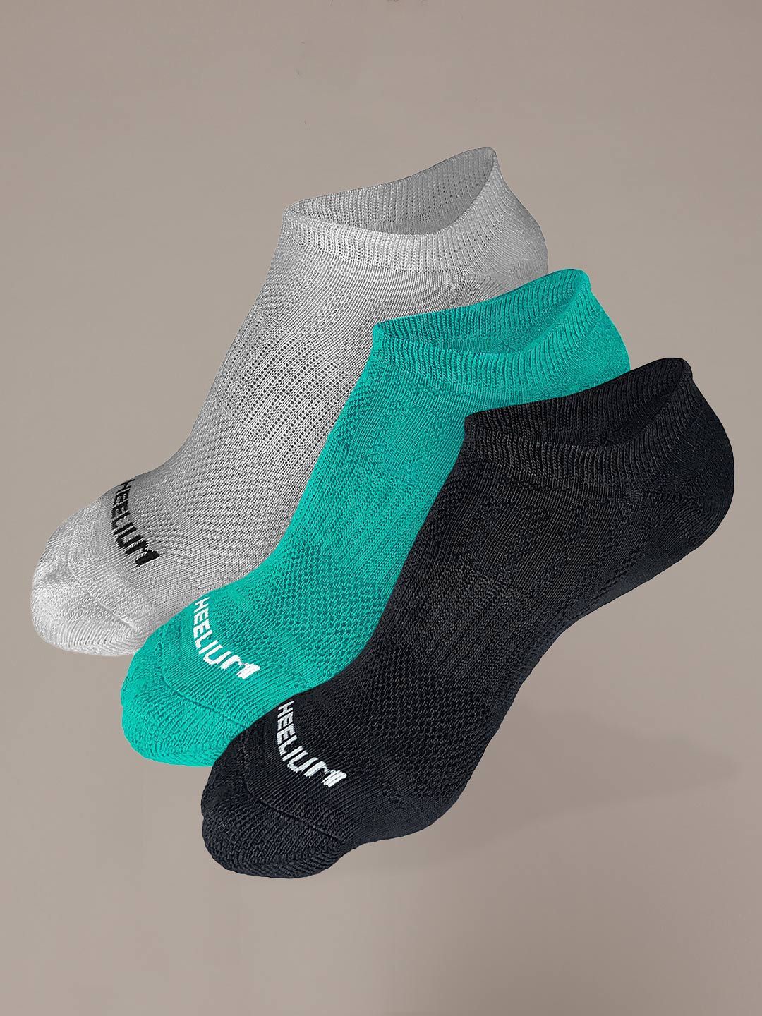 Heelium Men Pack Of 3 Printed Ankle Length Ultra-Soft, Thin & Breathable Socks