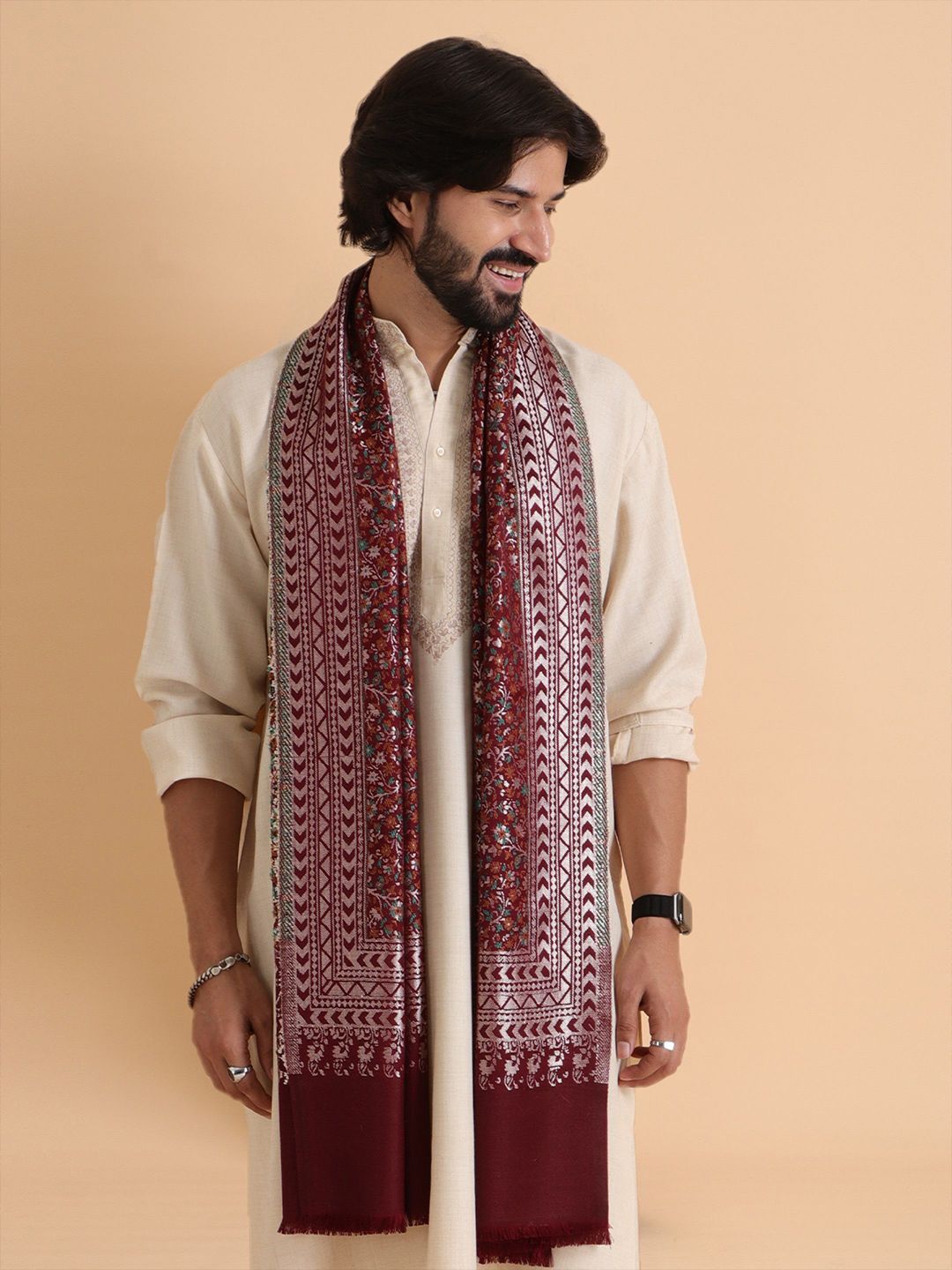 Tweedle Men Woven Design Stole