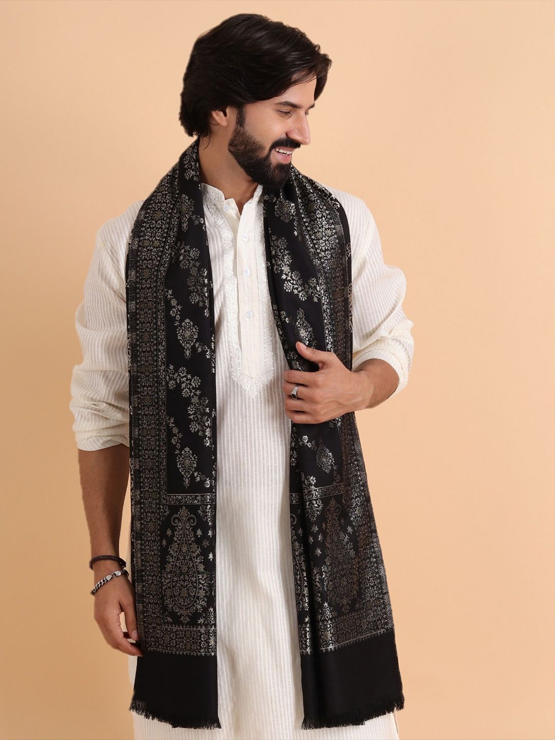 Tweedle Men Floral Woven Design Stole