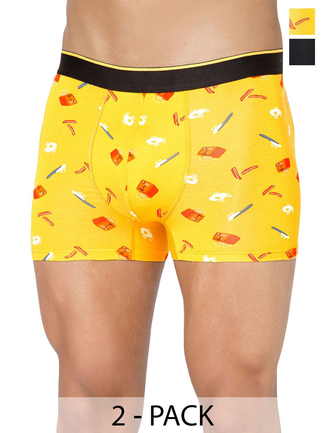 bummer Pack Of 2 Printed Low-Rise Long Trunks TRNXBRE02L