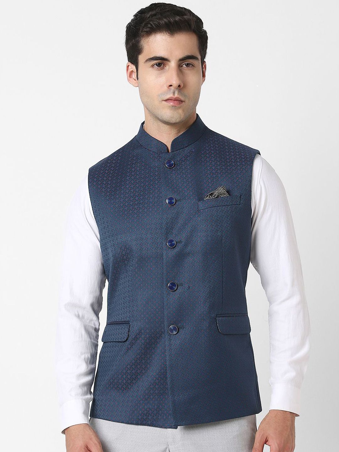 Van Heusen Mandarin Collar  Nehru Jacket