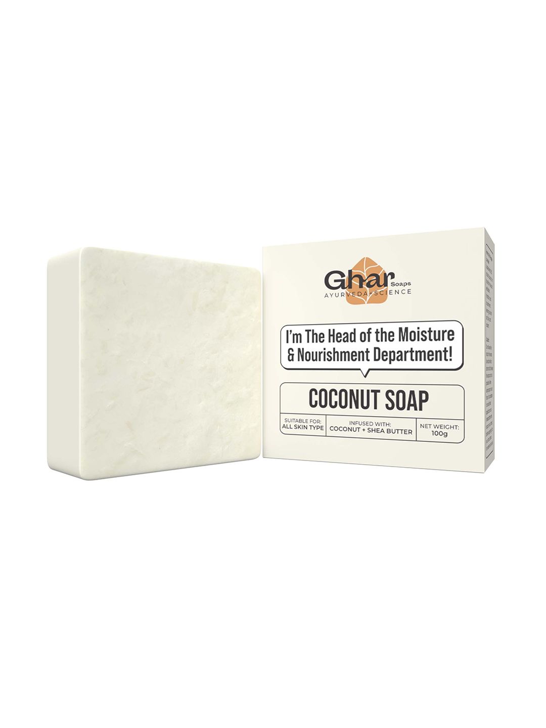 GHAR SOAPS Coconut Soap With Shea Butter For Hydration - 100 g