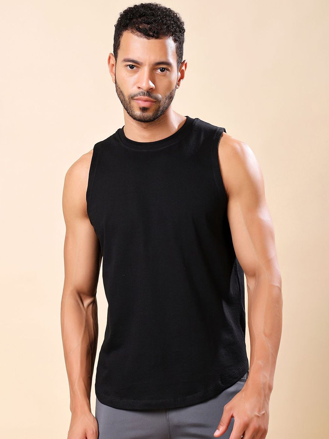 Friskers Round Neck Pure Cotton Gym Vest 170725AE-01