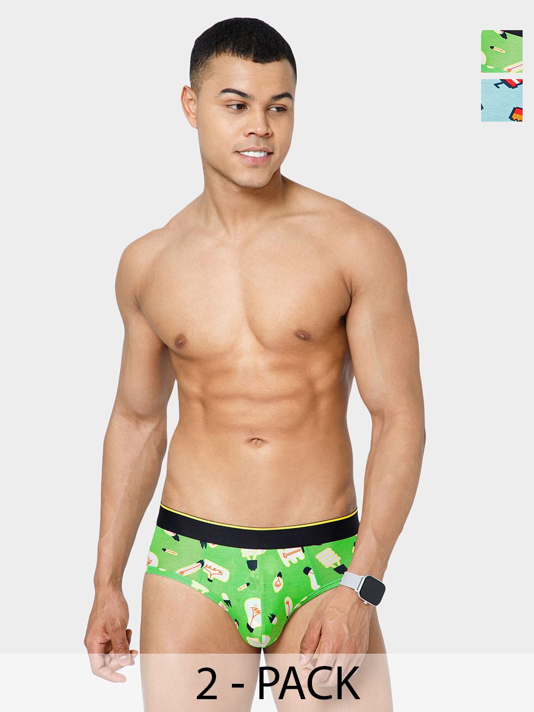 bummer Pack Of 2 Printed Basic Briefs BRCAMC02S