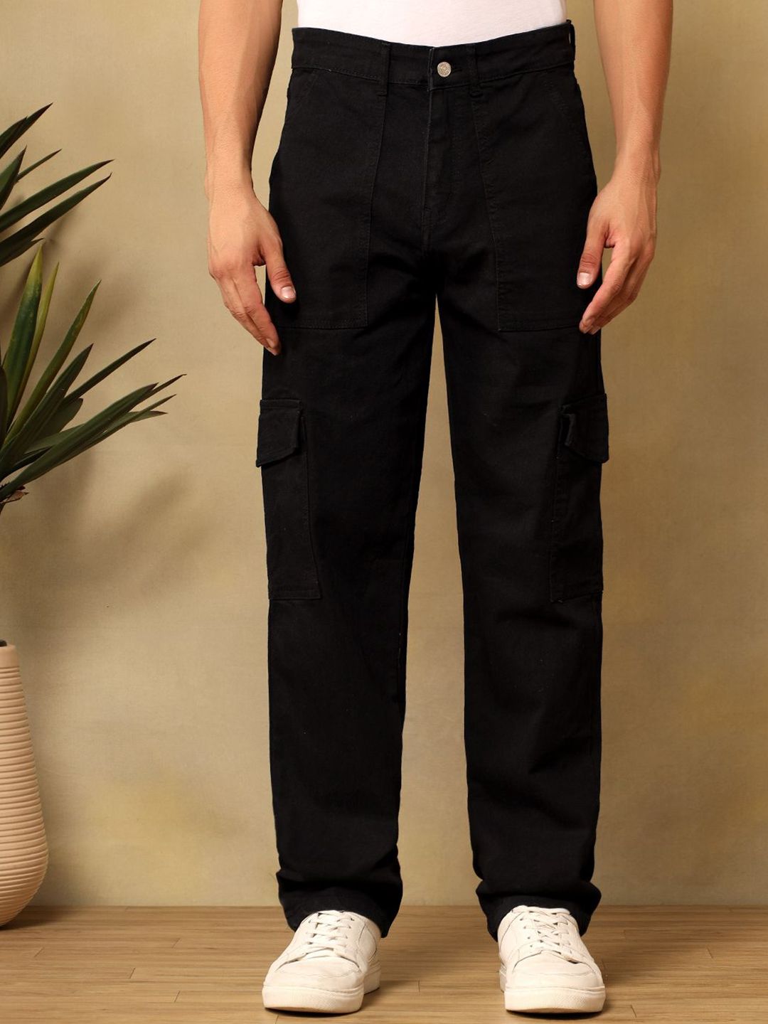 Kotty Men Regular Fit Mid-Rise Clean Look No Fade Stretchable Jeans