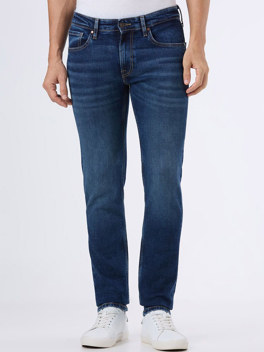 Pepe Jeans Men Slim Fit Mid-Rise Light Fade Stretchable Jeans