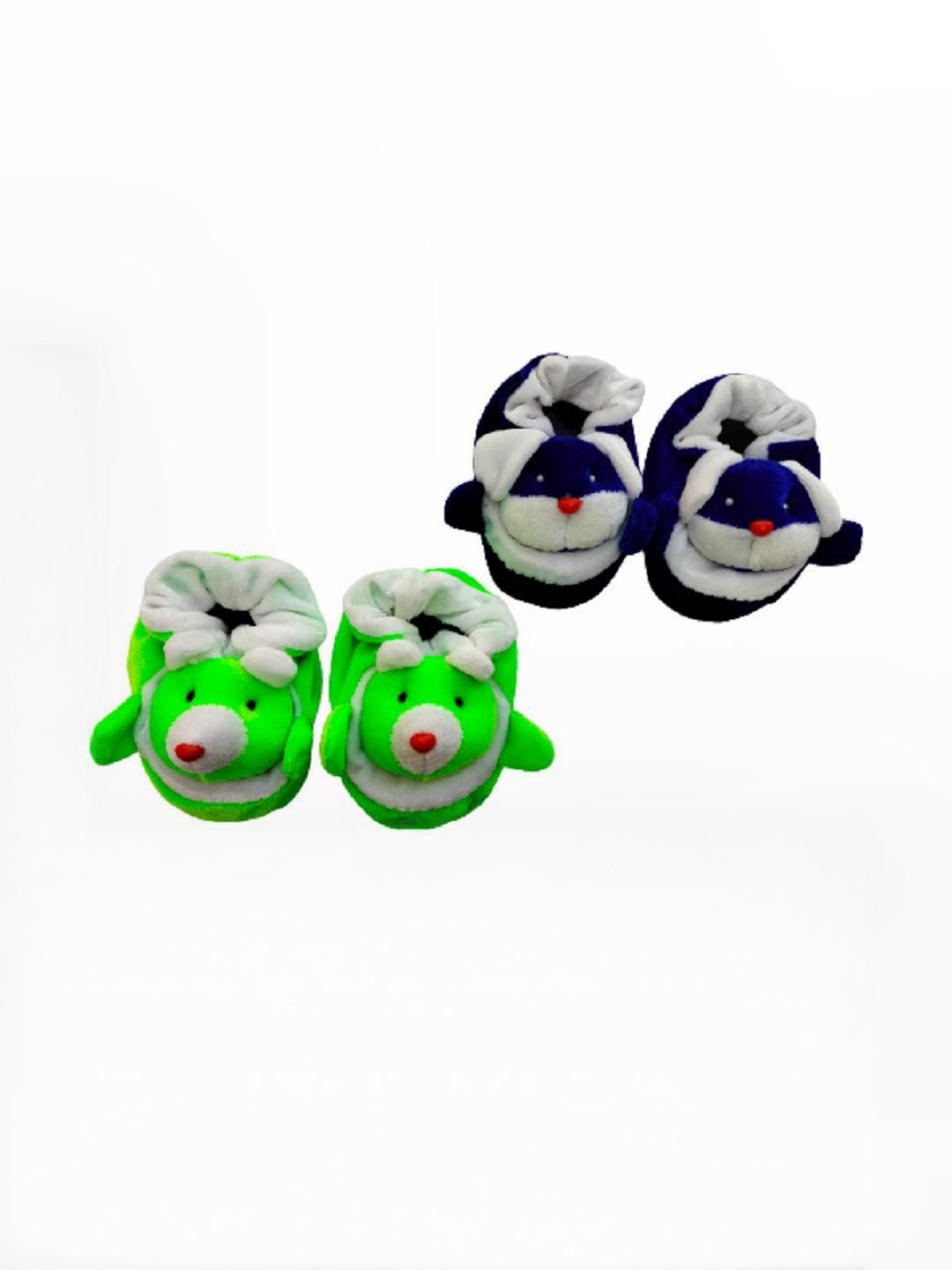 LMN CHILD CARE Kids-Unisex Green Cotton Booties