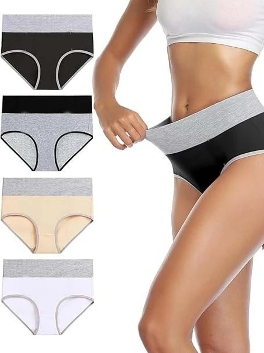 ORLIZEA Set Of 4 Cotton Blend Hipster Briefs