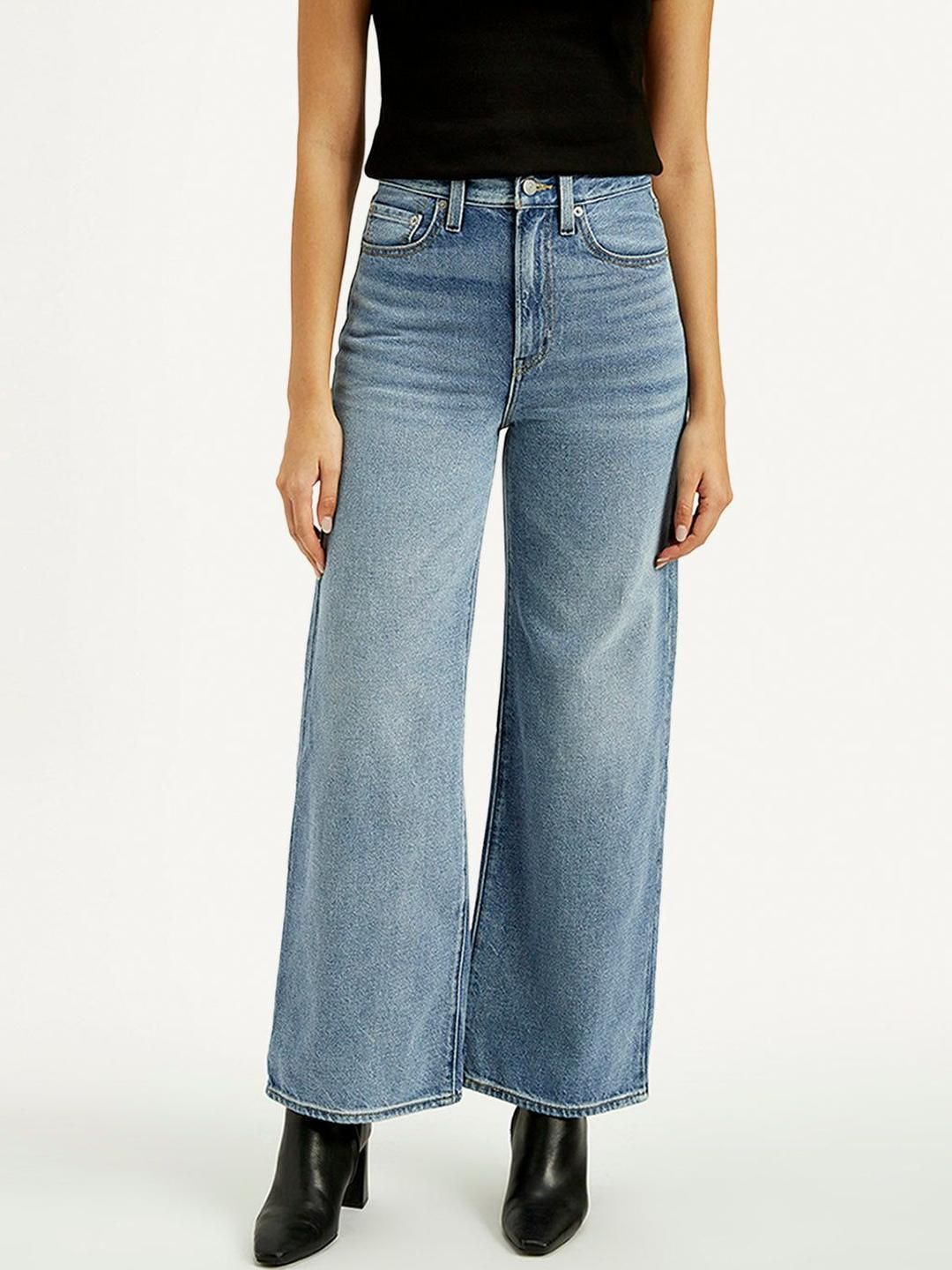 Levis Women Pure Cotton Wide Leg High-Rise Jeans