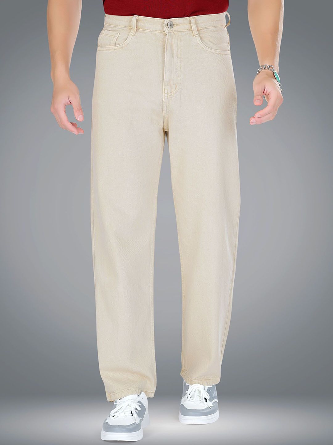 me Queen Men Straight Fit Clean Look No Fade Cotton Jeans