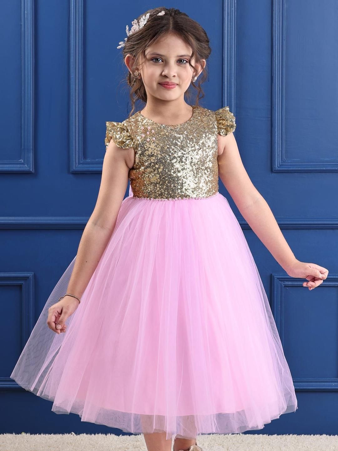 Mark & Mia Girls Embellished Sequined Fit and Flare Dress