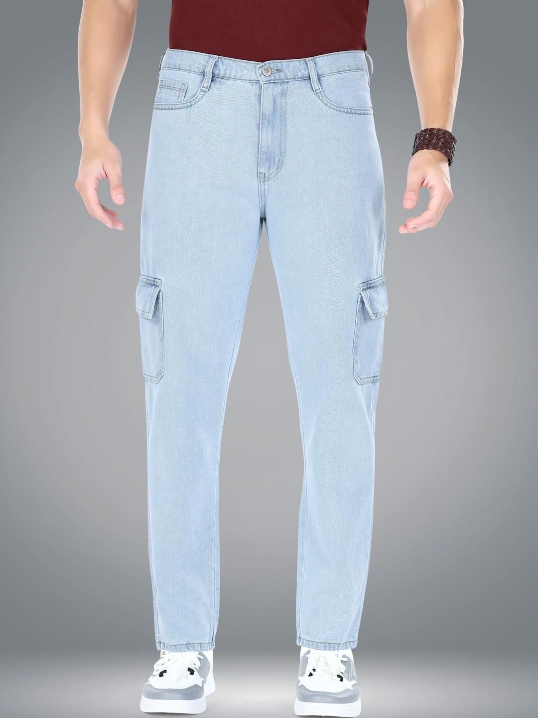 me Queen Men Straight Fit Mid-Rise Cargo Jeans