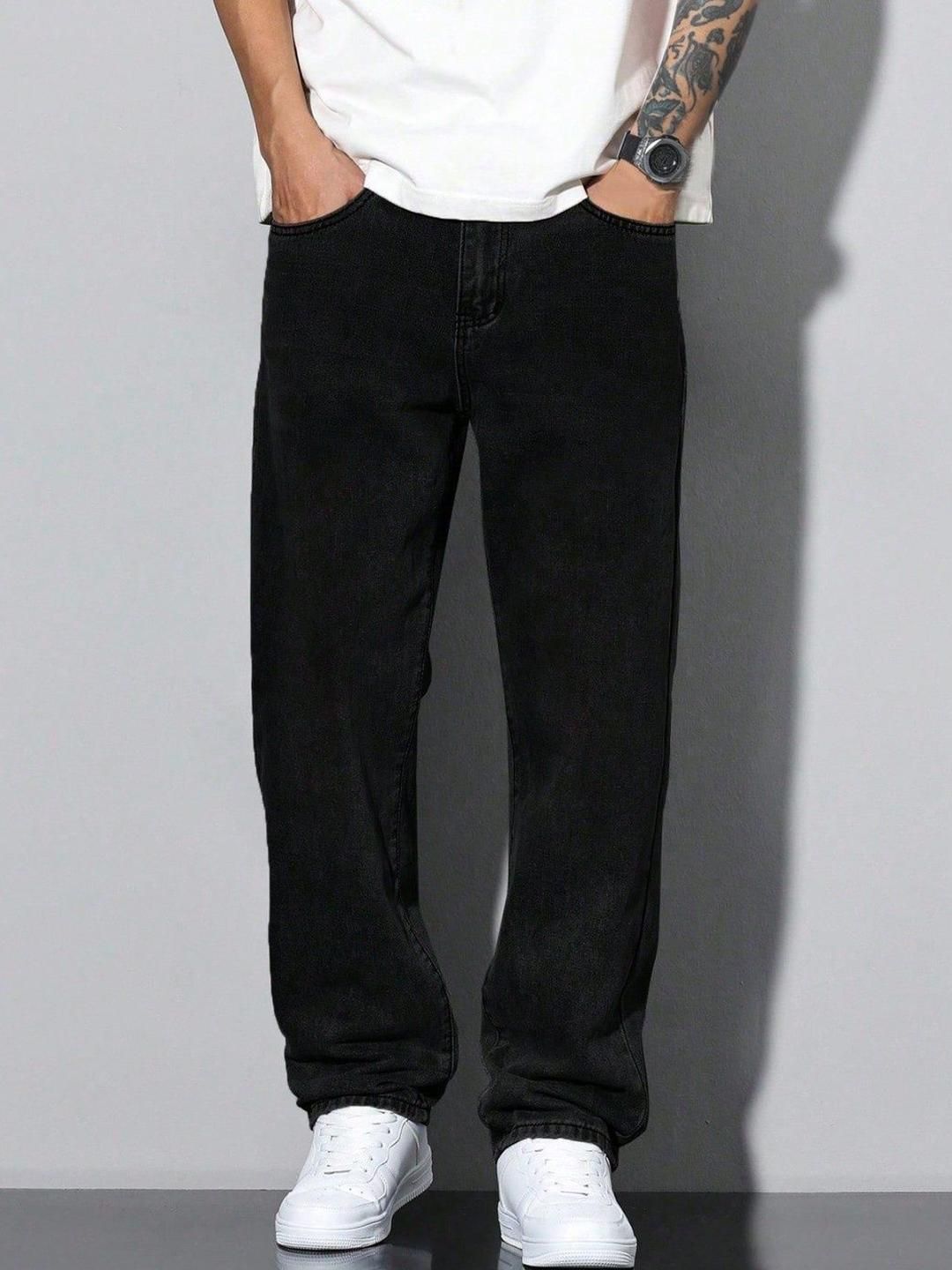 MASTERLY WEFT Men Straight Fit Mid-Rise Stretchable Jeans