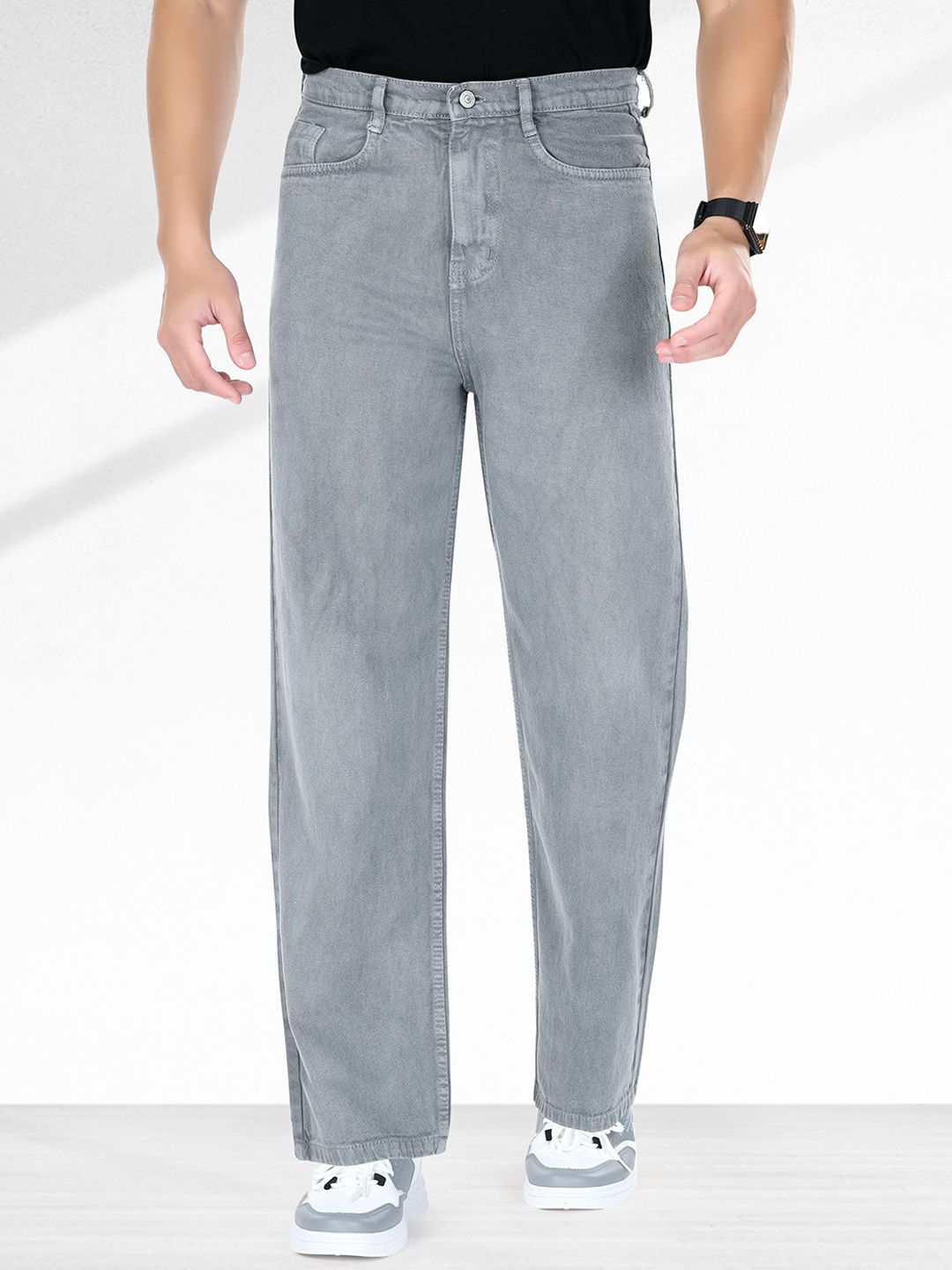 me Queen Men Straight Fit Clean Look No Fade Cotton Jeans