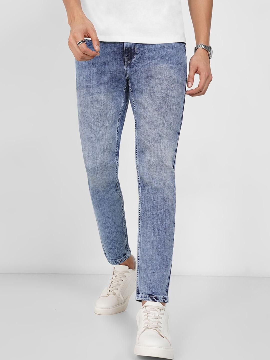 SF JEANS by Pantaloons Men Slim Fit Mid-Rise Heavy Fade Jeans