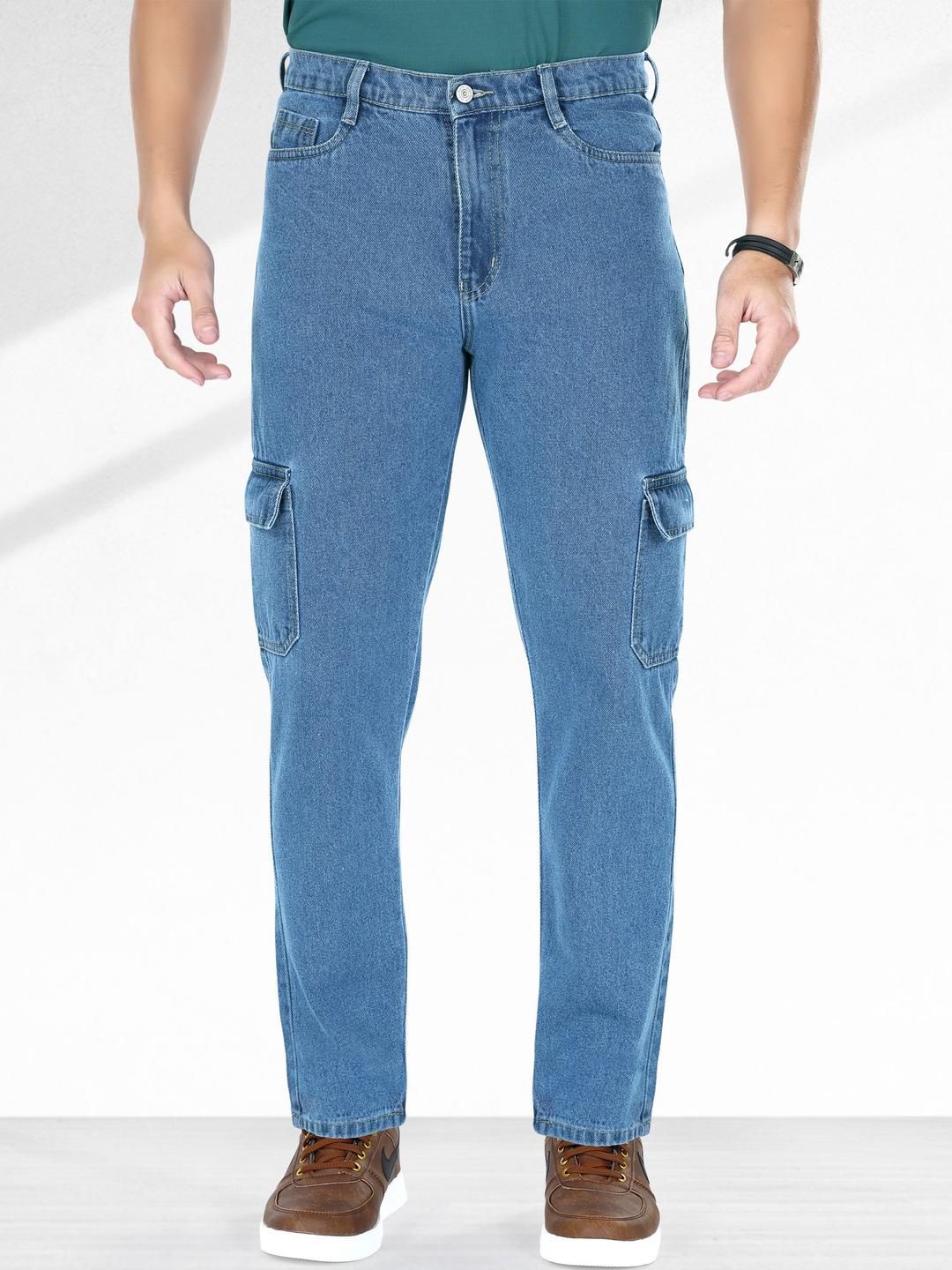 me Queen Men Tapered Fit Clean Look No Fade Cotton Jeans