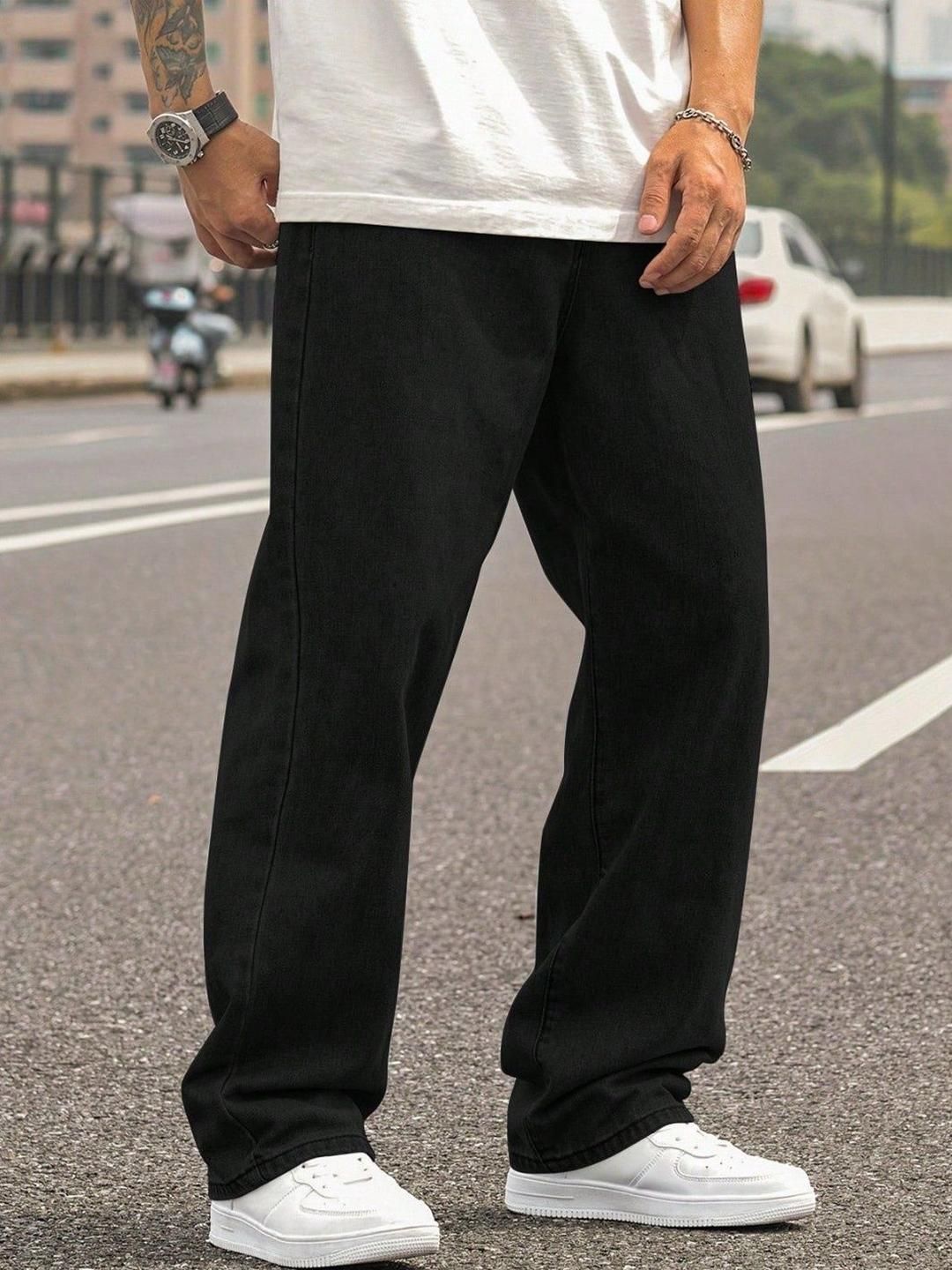 MASTERLY WEFT Men Baggy Clean Look No Fade Stretchable Jeans