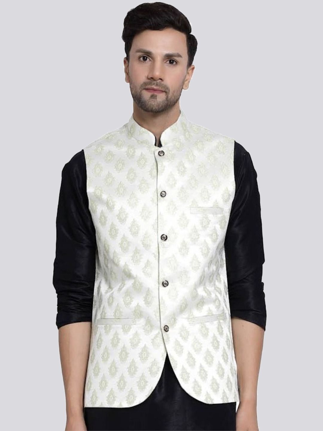 TS LIFESTYLE Woven Designed Mandarin Collar  Nehru Jackets