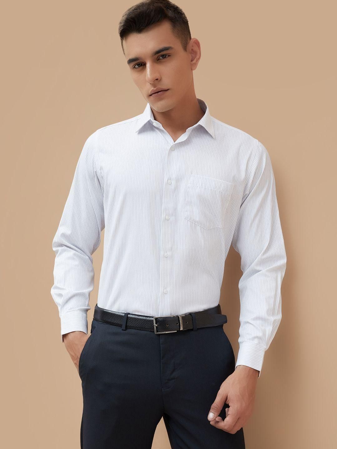 CODE by Lifestyle Men Slim Fit Vertical Striped Spread Collar Cotton Formal Shirt