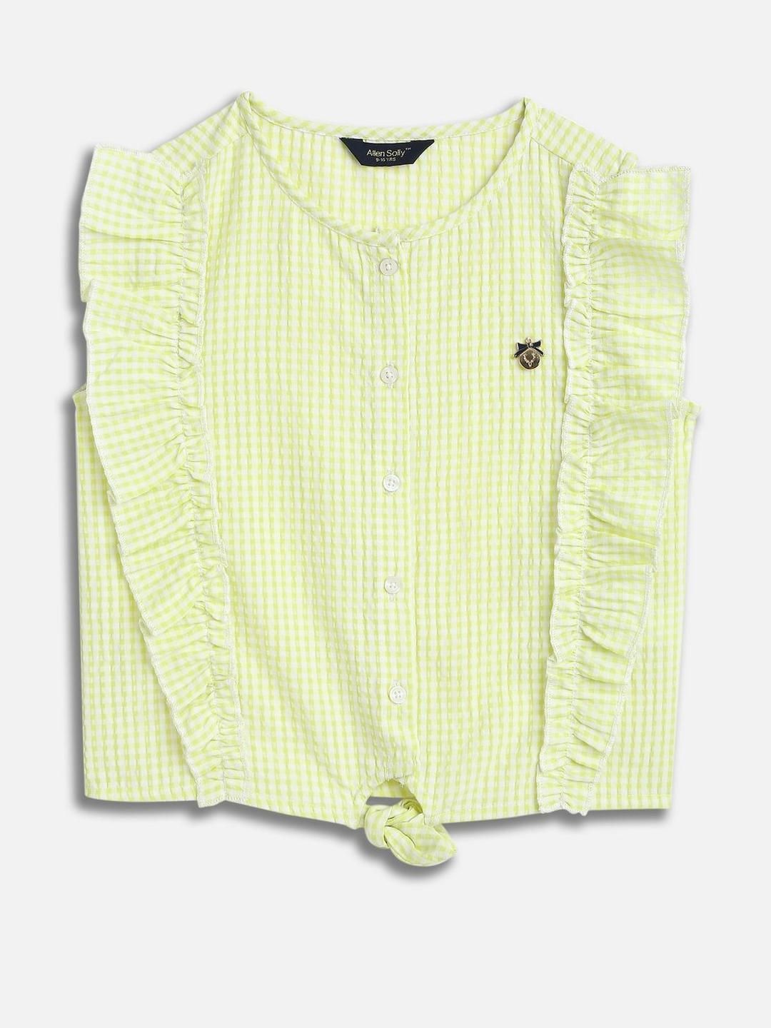 Allen Solly Junior Girls Checked Cotton Top