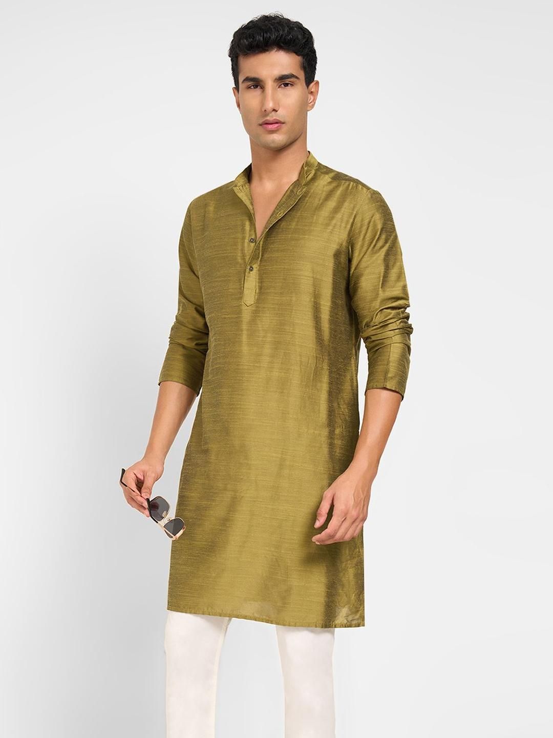 indus route by Pantaloons Men Mandarin Collar Kurta