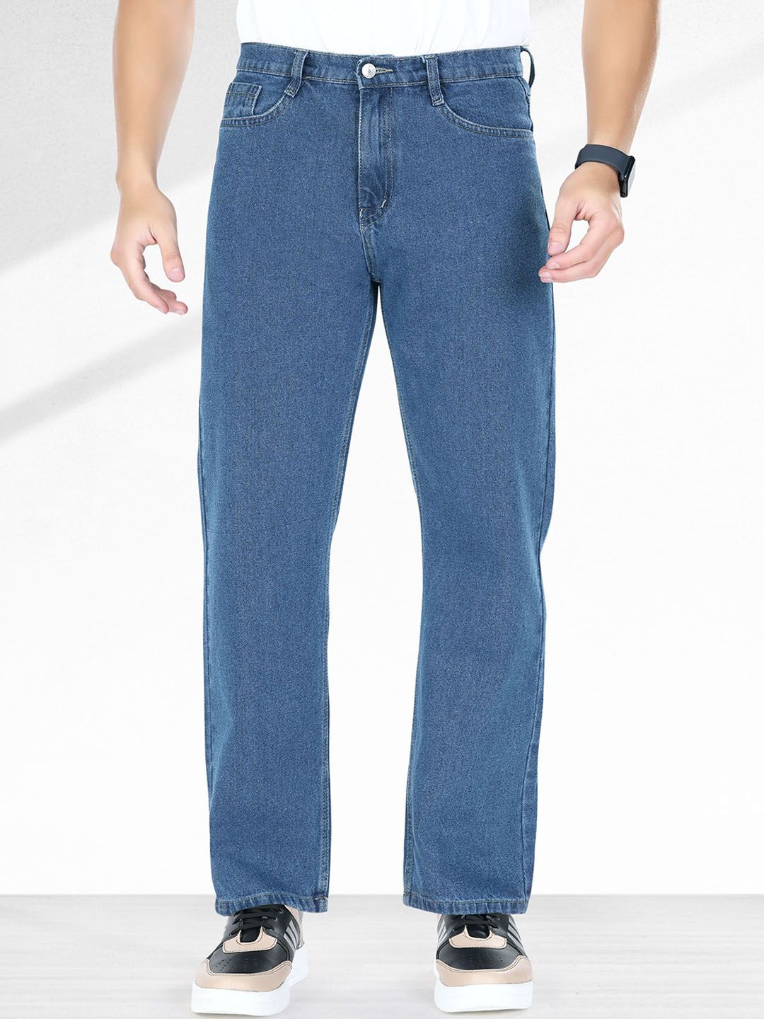 me Queen Men Wide Leg Mid-Rise Jeans