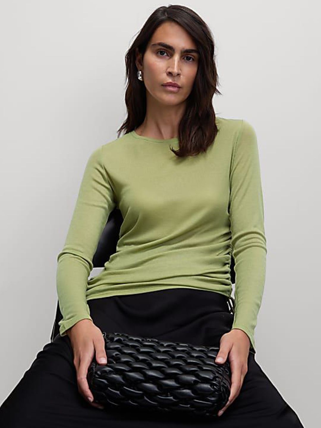 Marks & Spencer Marks & Spencer Lyocell Rich Ruched Top with Wool