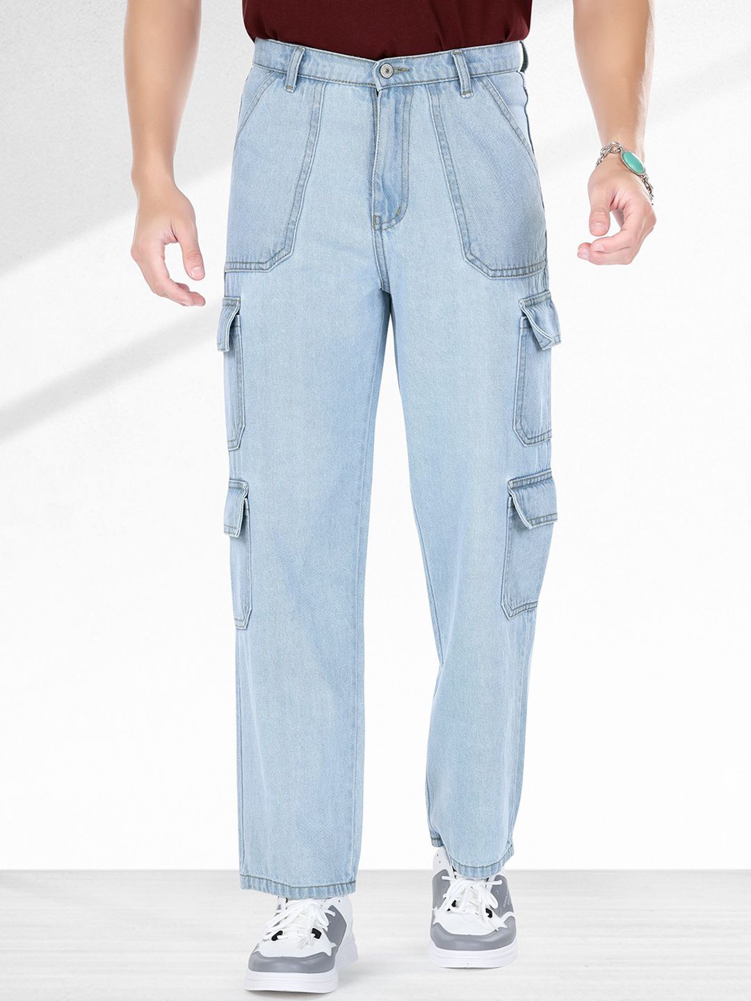 me Queen Men Straight Fit Clean Look No Fade Cotton Jeans