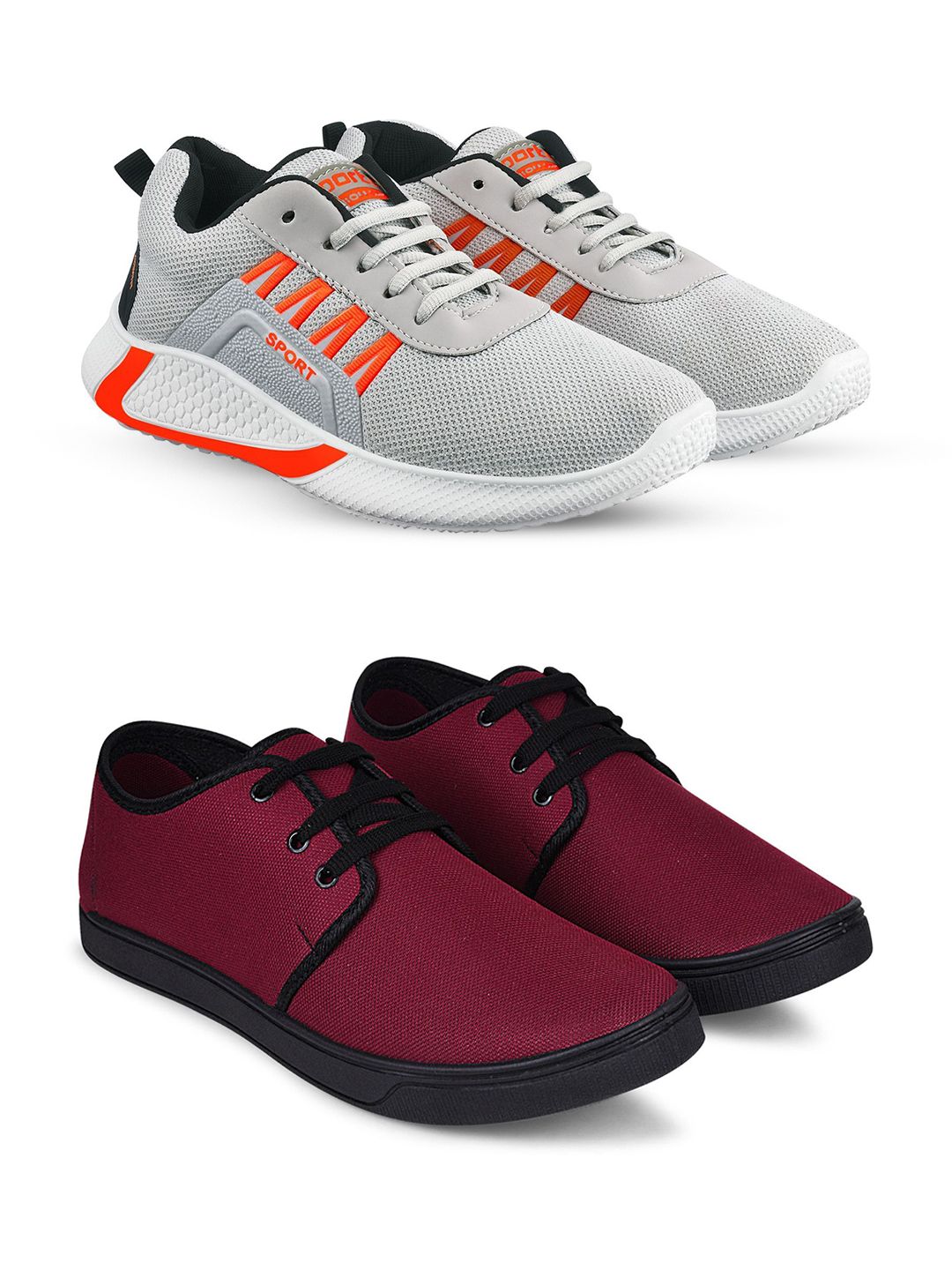 Spotwalk Men Set Of 2 Mesh All-Rounder Running Shoes