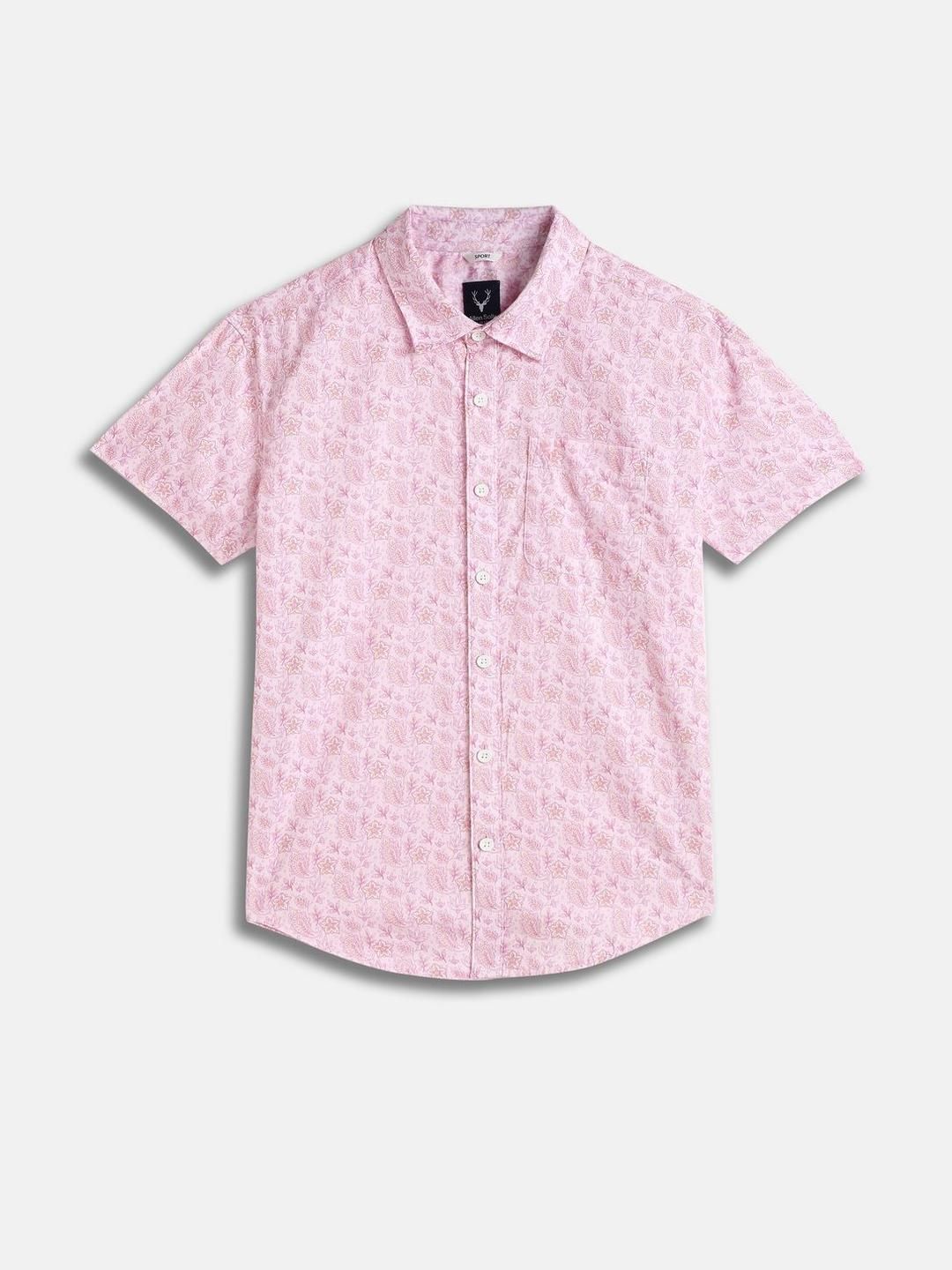 Allen Solly Junior Allen Solly Junior Boys Floral Printed Spread Collar Short Sleeves Cotton Shirt