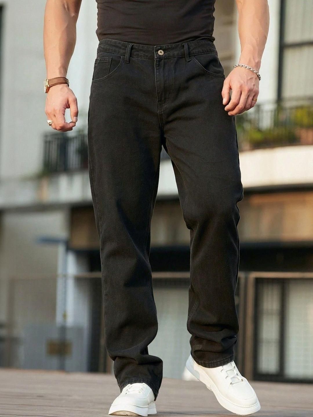 MASTERLY WEFT Men Straight Fit Mid-Rise Stretchable Jeans
