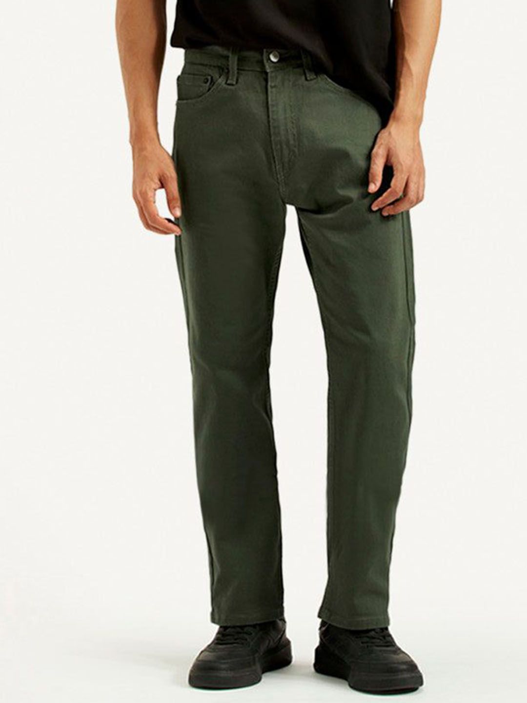 Levis Men Straight Fit Clean Look No Fade Cotton Jeans