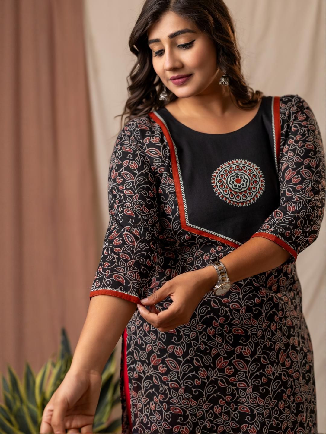 Glory Silk Women Printed Yoke Cotton Kurti