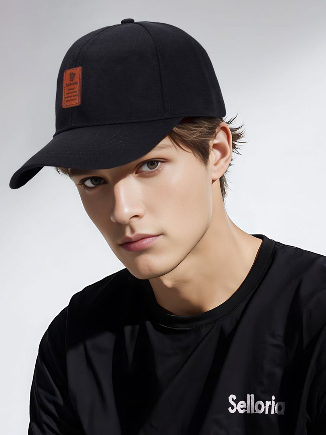 SELLORIA Men Solid Cotton Baseball Cap